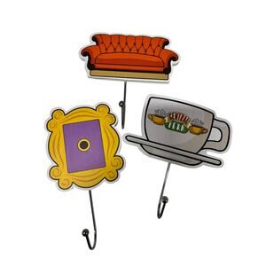 Friends Icons Die-Cut Coat Hanger Wall Hooks, Set of 3 | Ready to Mount Decor